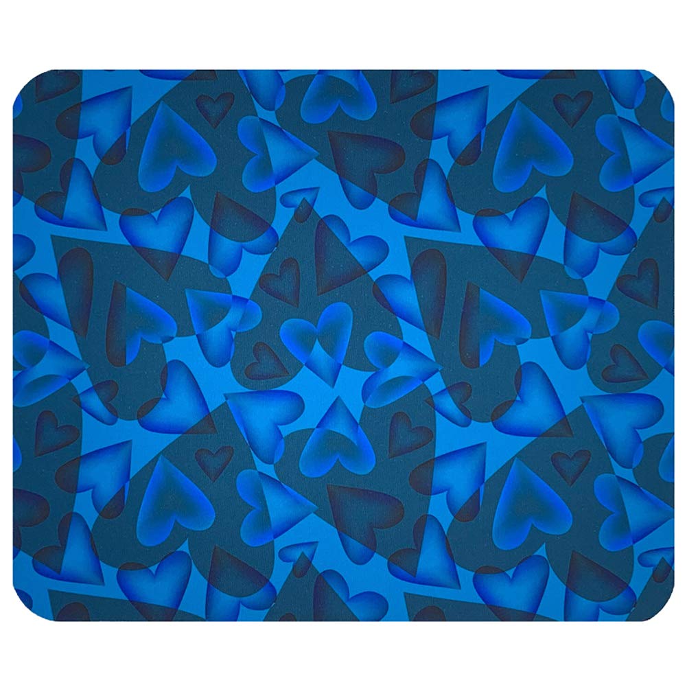 Blue Hearts of Love Computer Mouse Pad - Non-Slip Desk Mat for Office & Gaming, Large Mousepad with Cute Heart Design - Perfect for Work, Home Office & PC Gaming Setup