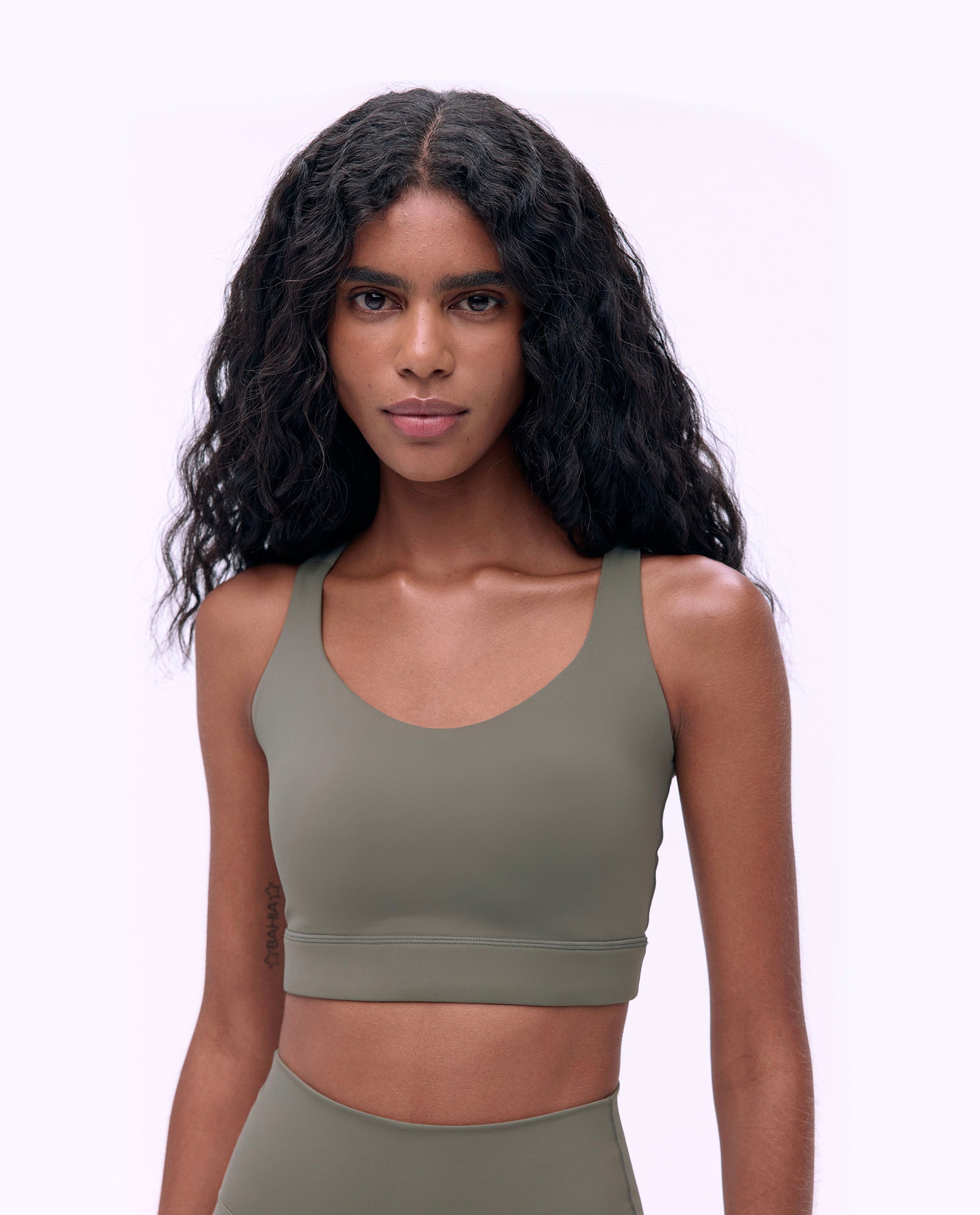 Ultimate Cross Back Bra - Olive Green - Comfortable & Supportive Workout Bra for Yoga, Running & Gym