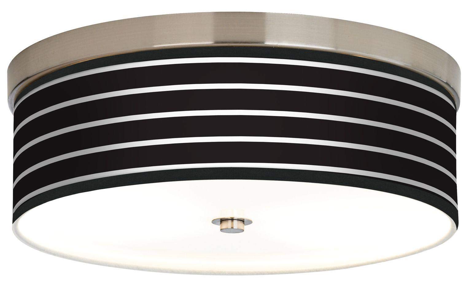 Bold Black Stripe Giclee Energy Efficient LED Ceiling Light with Printed Shade - Modern Lighting for Living Room, Bedroom & Office