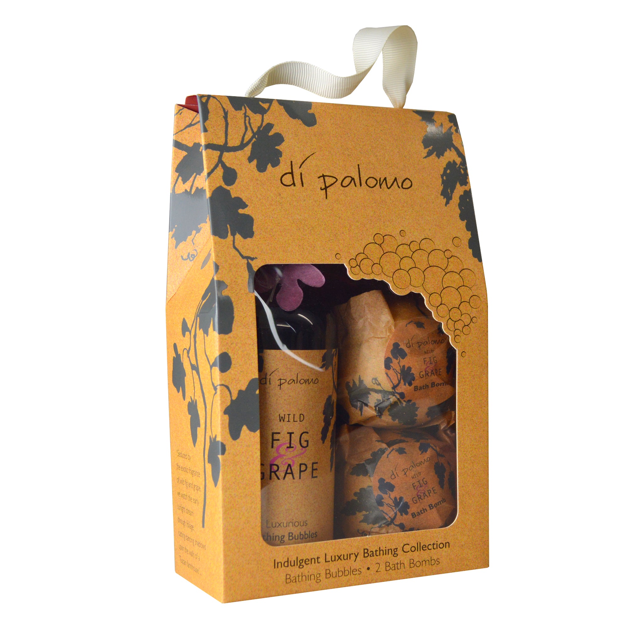Di Palomo Wild Fig & Grape Luxury Bath & Body Collection - Moisturizing Body Wash, Bubble Bath & Body Lotion Set for Spa-Like Relaxation at Home