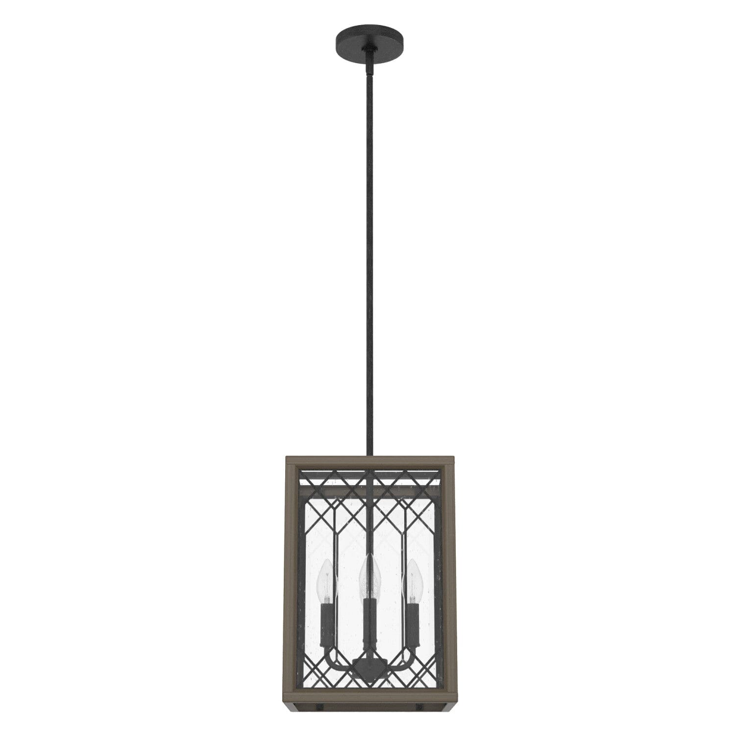 11 Inch Chevron 4-Light Lantern Chandelier - Perfect for Dining Room, Kitchen Island & Farmhouse Decor