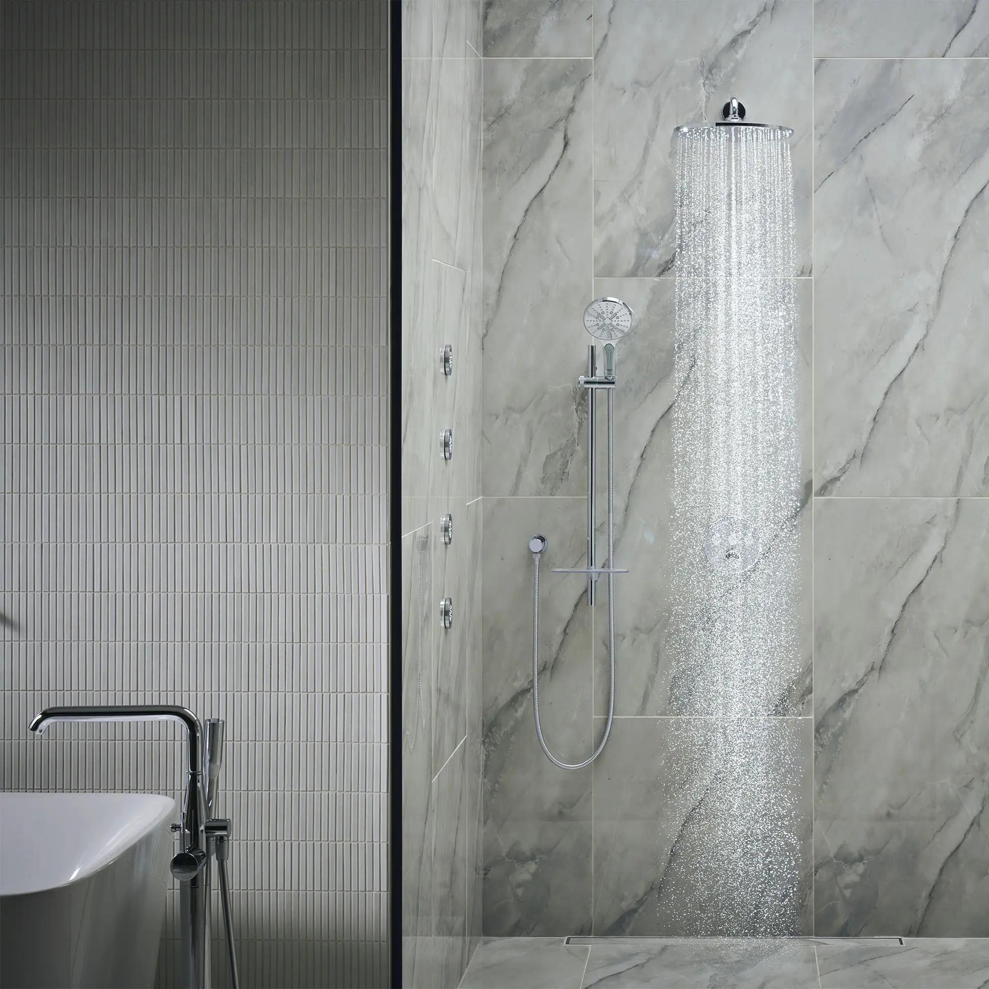 Grohe 310 Mono 12 Rain Shower Head in Chrome - High Pressure Water Saving Showerhead for Luxurious Spa-Like Bathroom Experience
