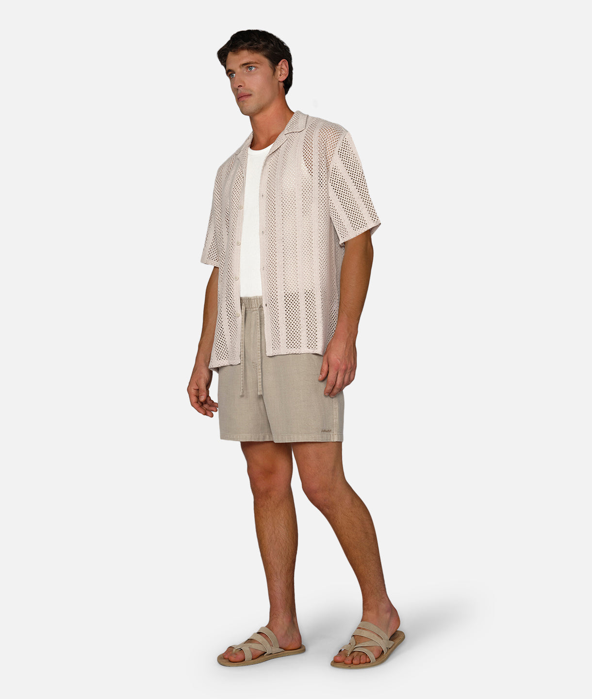 **Mallorca Shorts for Men - Comfortable Casual Linen Pants in Fawn - Perfect for Summer, Travel & Relaxation**