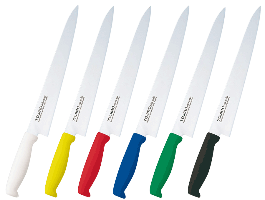 TOJIRO 270mm Molybdenum Vanadium Steel Slicer Knife - 6 Vibrant Colors for Professional Chefs & Home Cooking - Perfect for Sushi, Meat, Vegetables & Precision Cutting