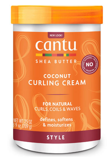CANTU Shea Butter Coconut Curling Cream 25 oz - Hydrating & Defining for Natural Curls - Perfect for Daily Styling & Frizz Control
