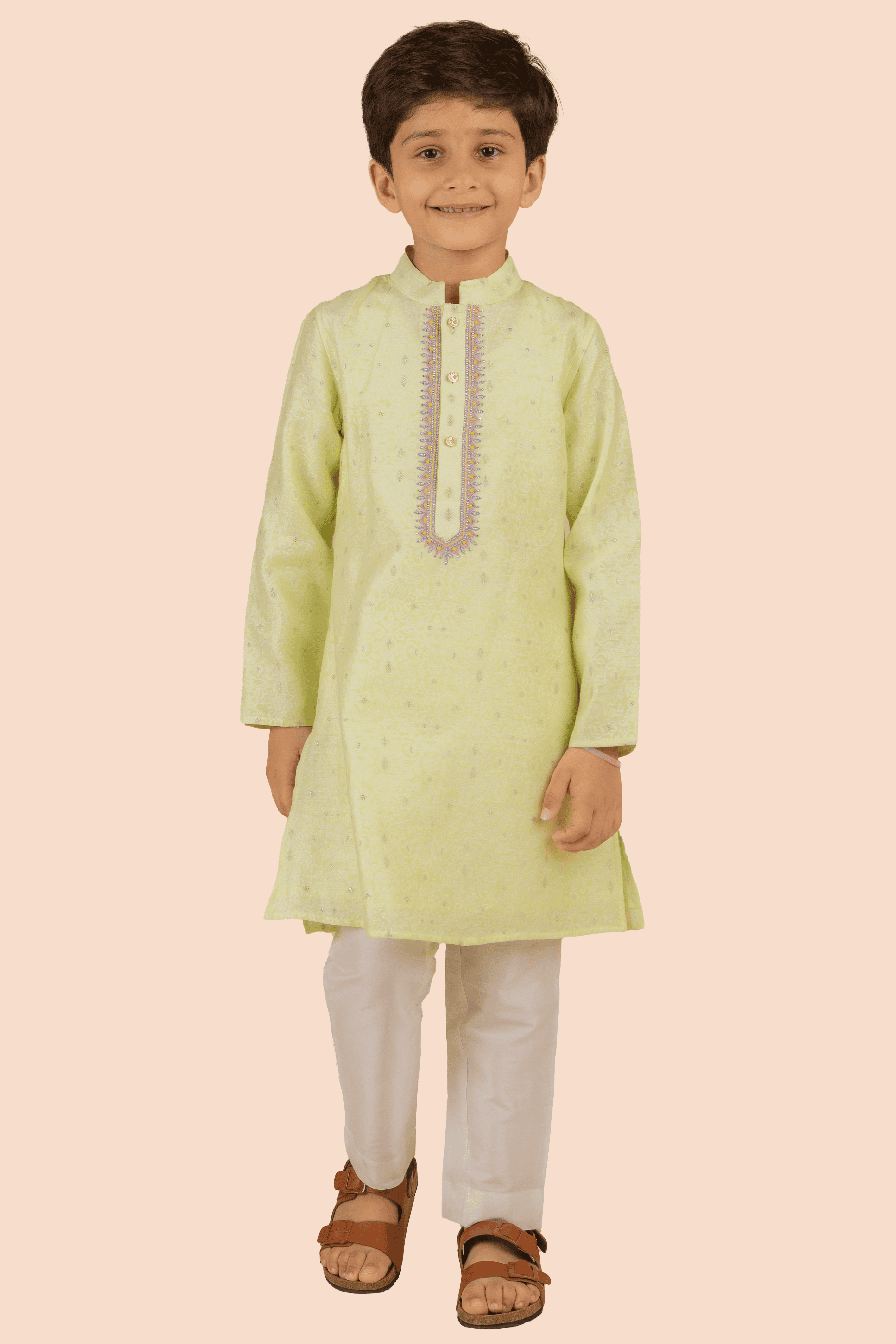 Pre Order: Embroidered Neck Kurta Set for Women - Elegant Traditional Indian Outfit for Festivals, Weddings & Special Occasions