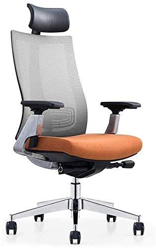 Ergonomic Mesh Office Chair with High Back, Lumbar Support & Adjustable Armrests - Breathable Comfort for Long Hours - Perfect for Home Office, Gaming & Workspaces (Orange)