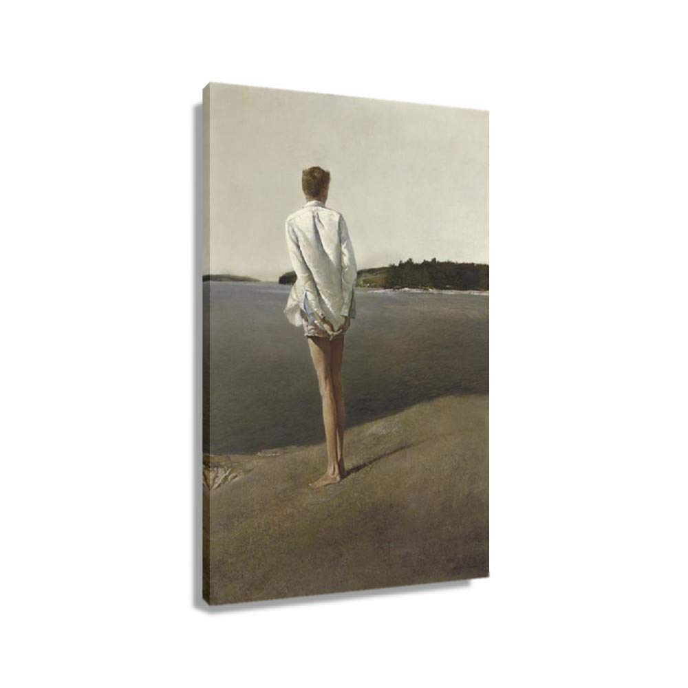 Andrew Nowell Wyeth 'Above Neorealismo The Narrows' Framed Canvas Wall Art - 24x36 Inch (60x90cm) Oil Painting Reproduction for Living Room, Kitchen & Office Decor - Premium Giclee Print Home Wall Artwork