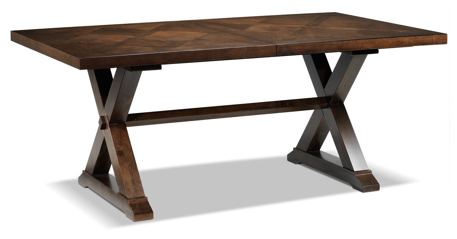 Claira Extendable Dining Table - Rustic Brown Finish, Expandable Farmhouse Table for Kitchen & Dining Room, Perfect for Family Gatherings & Entertaining Guests