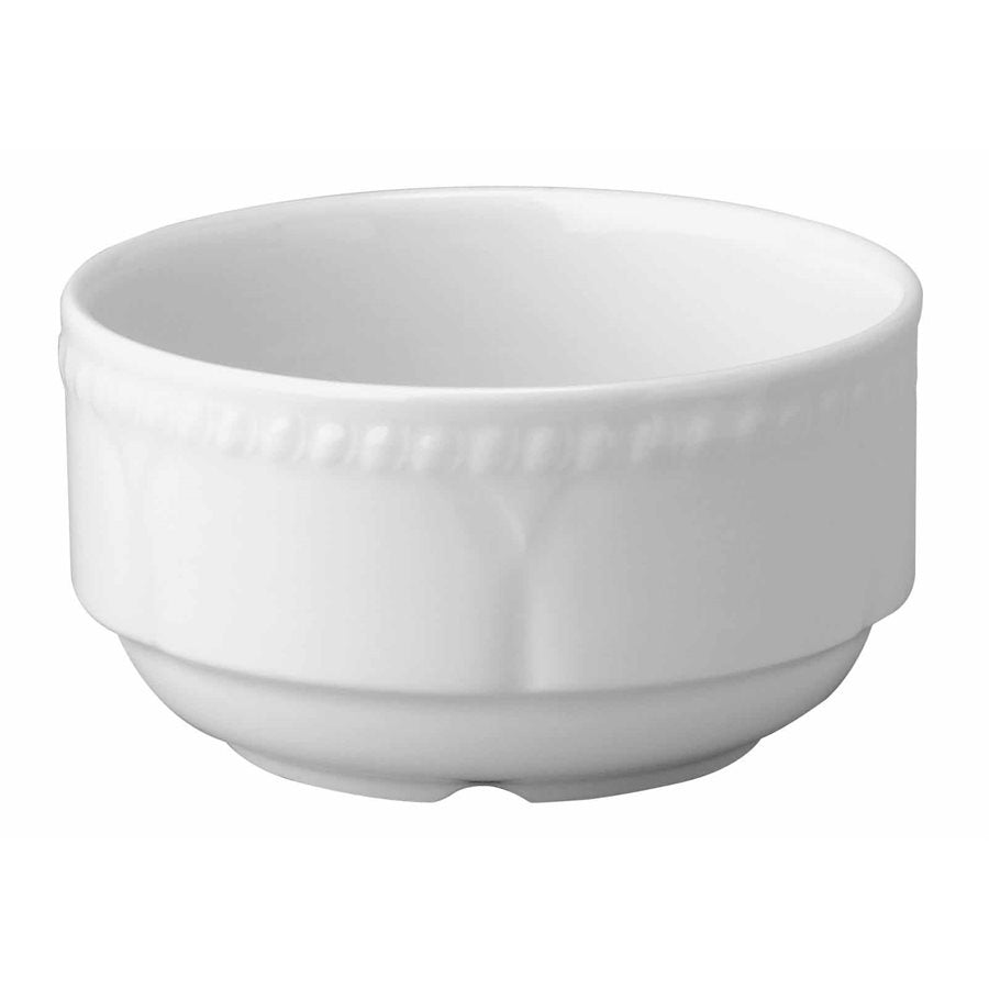 Churchill Buckingham 16 Oz White Consommé Bowl - 24 Piece Case (Handle-Free) - Perfect for Restaurants, Catering & Fine Dining Presentation
