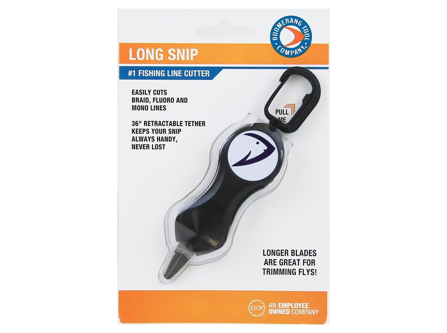 Boomerang x Tackle World Logo Long Retractable Fishing Line Cutter - Durable Scissors for Saltwater & Freshwater Anglers, Perfect for Boat, Kayak and Shore Fishing Gear