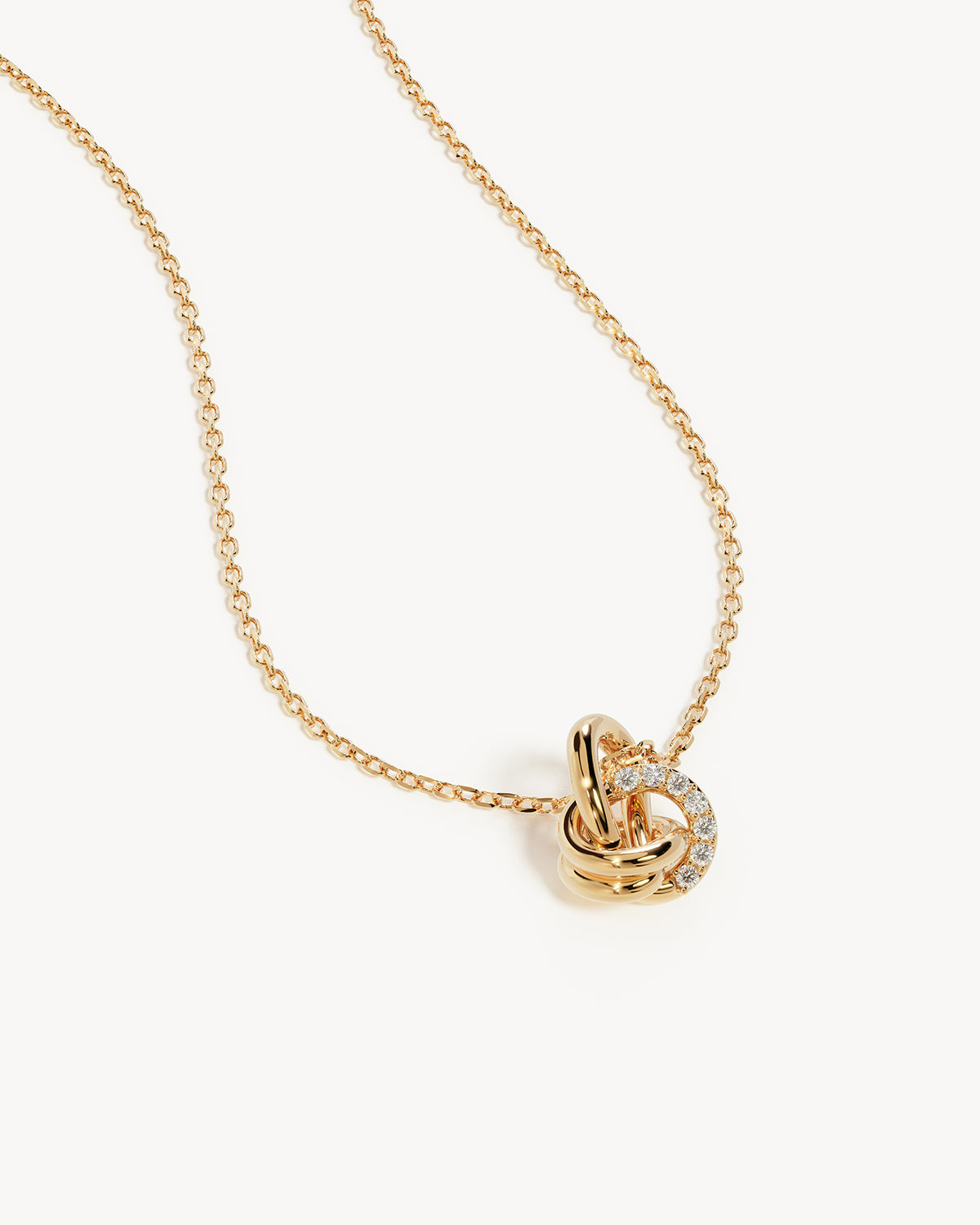 18K Gold Vermeil Endless Knot Lab-Grown Diamond Necklace for Women - Elegant Spiritual Jewelry Gift for Birthday, Anniversary & Special Occasions
