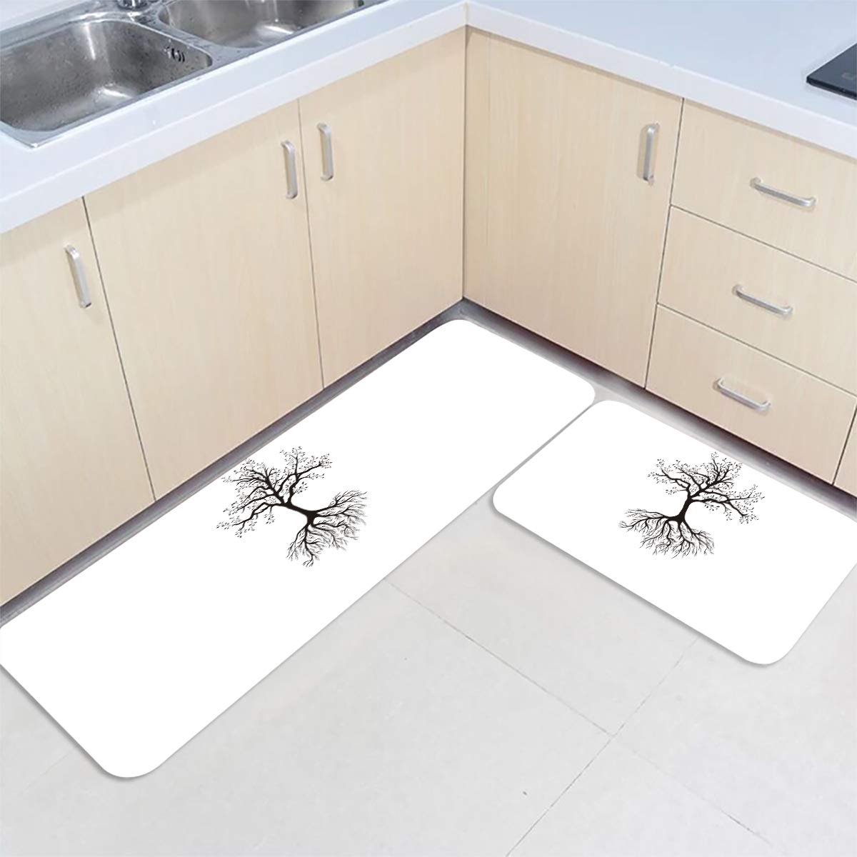 DoremiHome Anti-Fatigue Kitchen Mats Set - Non-Slip Washable Rugs for Cooking & Dining