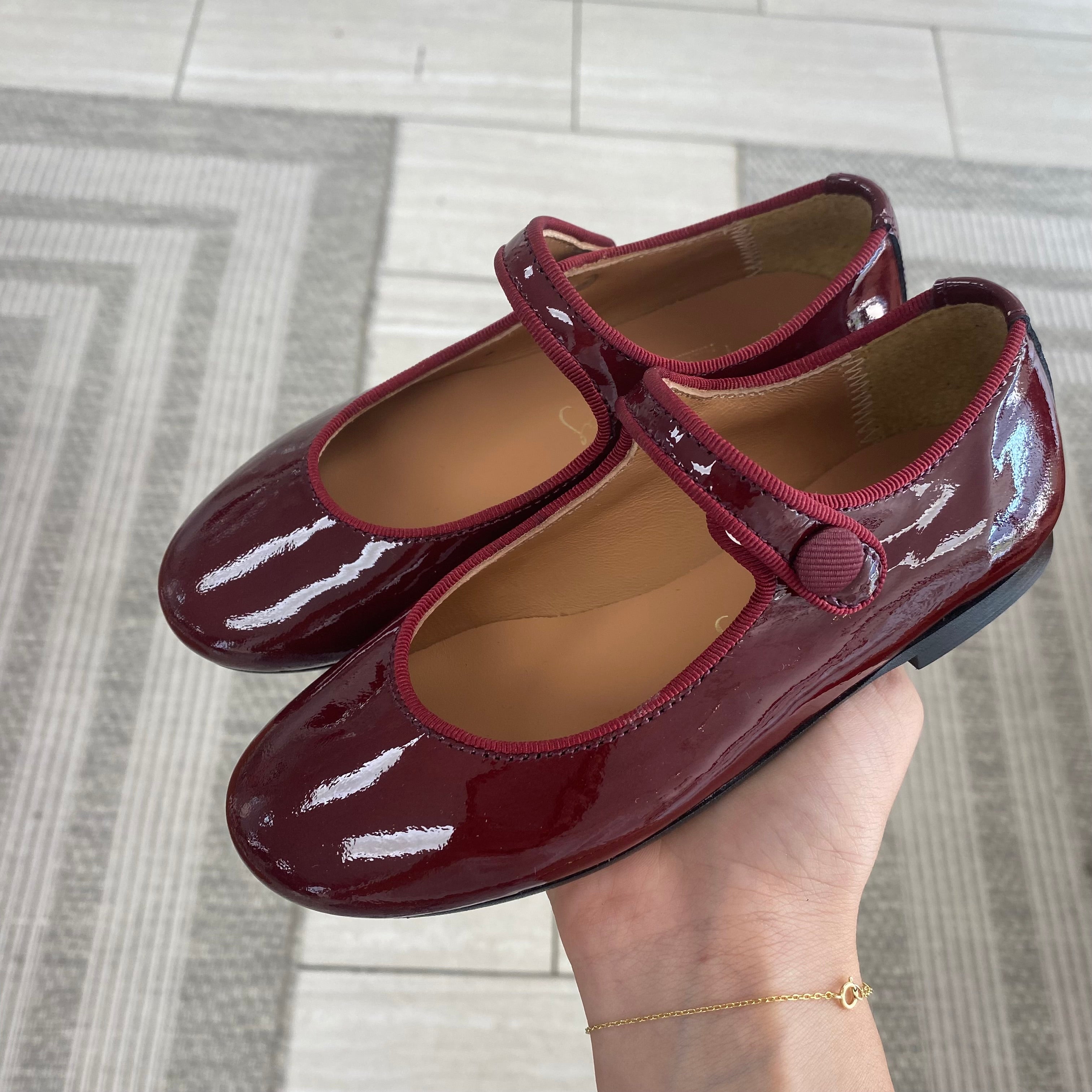 Stylish Maroon Patent Leather Mary Jane Shoes for Women - Perfect for Office, Parties & Everyday Wear