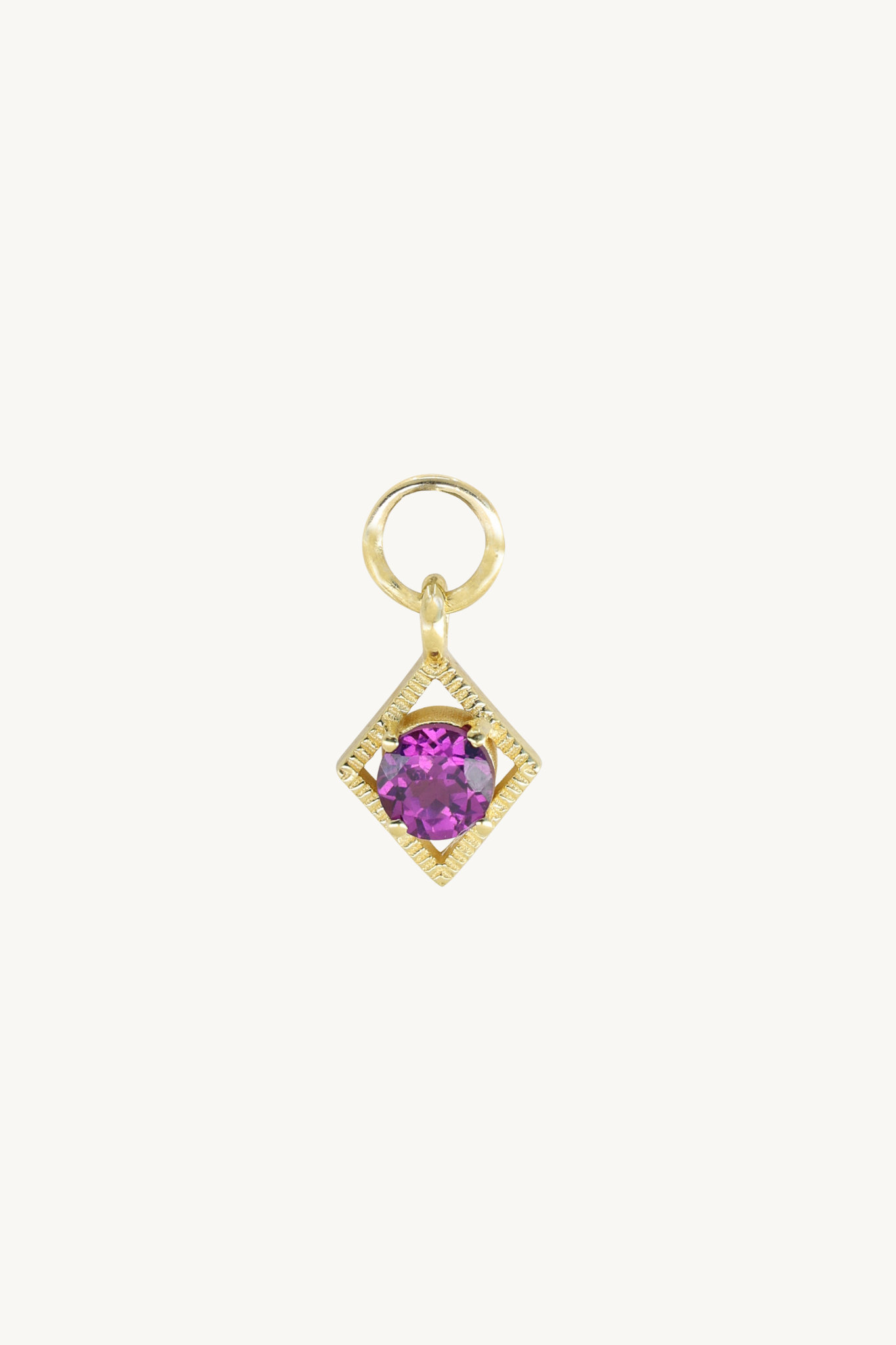 Genuine Rhodolite Gold Charm Pendant - Elegant 925 Sterling Silver Jewelry for Women - Perfect for Valentine's Day Gifts & Special Occasions