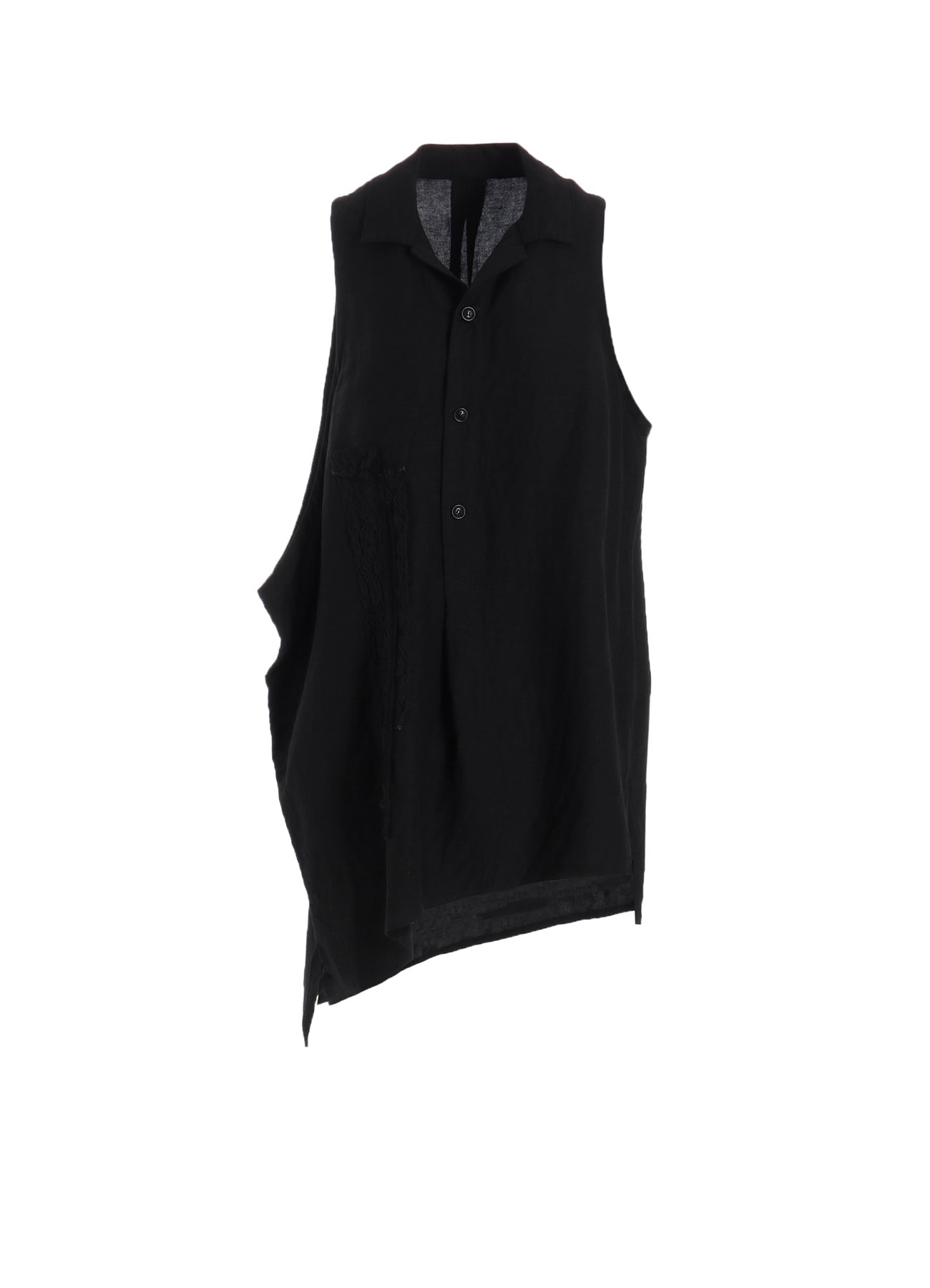 Asymmetrical Sleeveless Blouse with Lace Trim - Women's Elegant Summer Top for Casual Outings & Date Nights