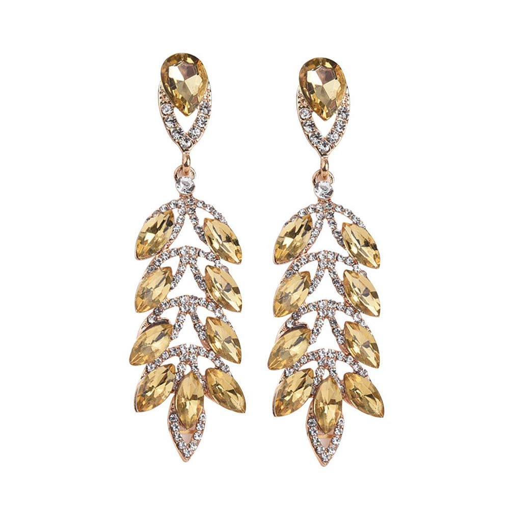 Leaf Shape Alloy Earrings for Women - Unique Gold Lovely Design, Durable Fashion Accessories | Perfect for Parties, Weddings & Everyday Wear