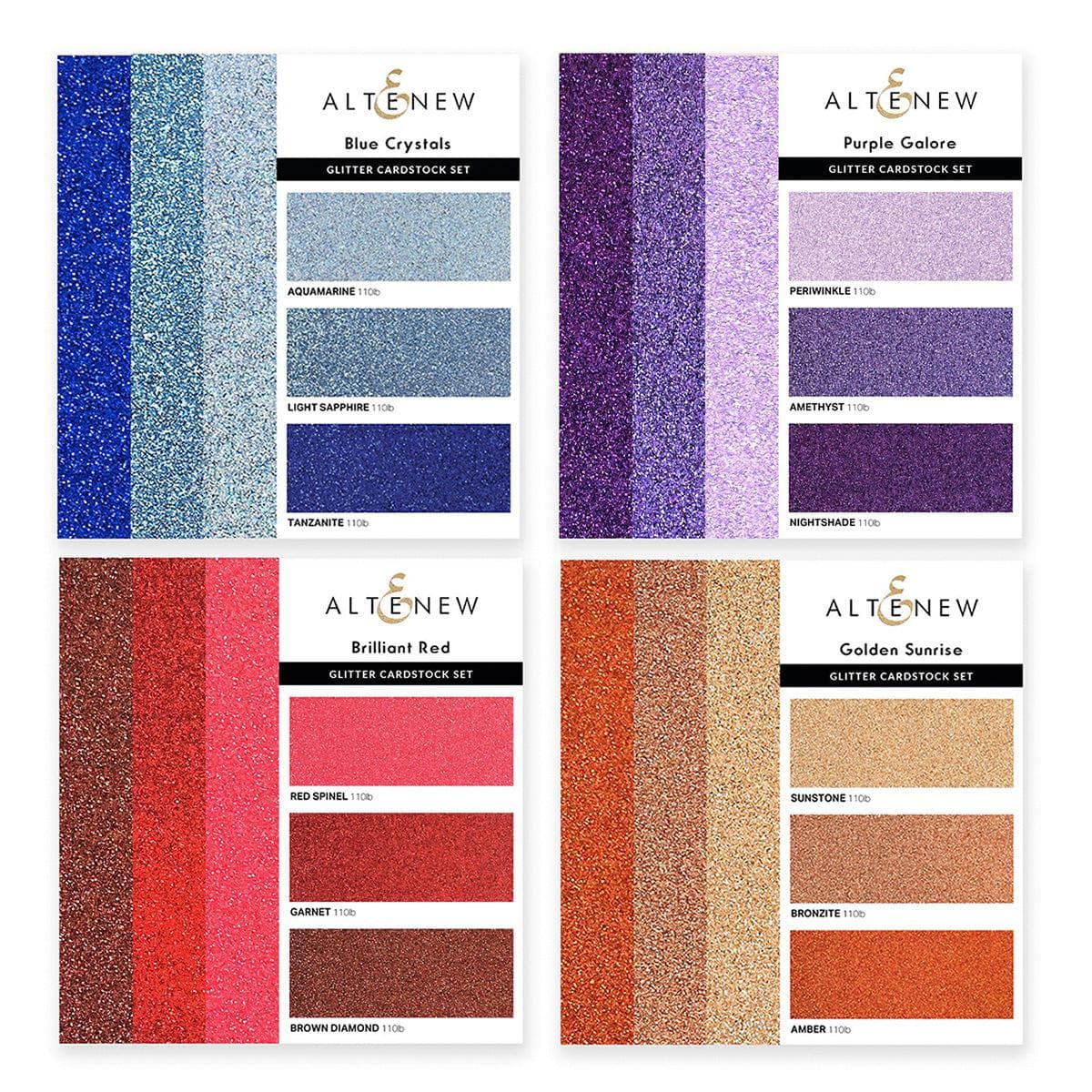 Sparkling Twilight Glitter Gradient Cardstock Bundle - 50 Sheets Premium Scrapbooking Paper for DIY Crafts, Wedding Invitations, Greeting Cards & Home Decor