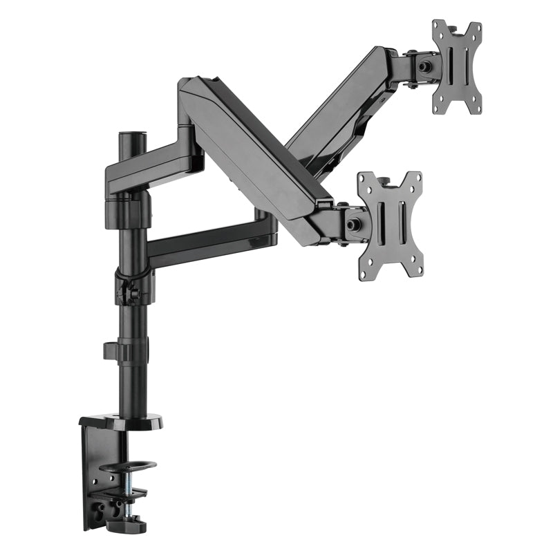 Brateck Lumi LDT16-C024 Adjustable Gas Spring Monitor Arm - Ergonomic Dual Screen Mount for Home & Office Desks, Perfect for Gaming & Work Setup