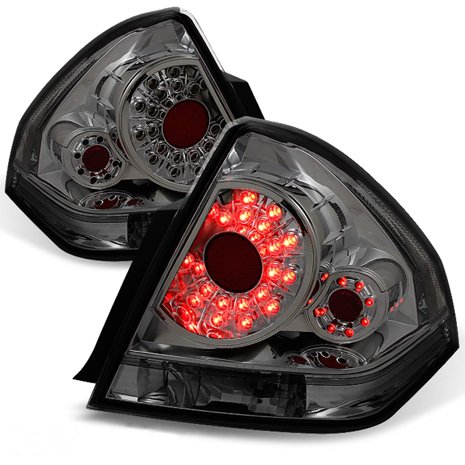 AKKON Smoke LED Tail Lights for 2006-2013 Chevy Impala Sedan - Brake Lamp Replacement Pair (Left + Right) - Upgrade Your Car's Style & Nighttime Visibility