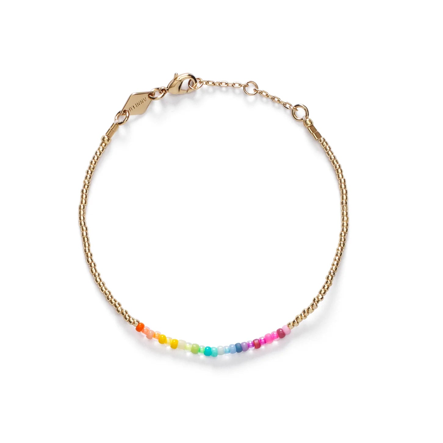Golden Rainbow Bracelet for Women - Elegant Beaded Jewelry Gift for Birthday, Anniversary & Party - Boho Chic Accessory for Everyday Wear & Special Occasions