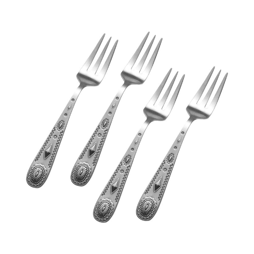 Taos Set of 4 Stainless Steel Appetizer Forks - Elegant Small Forks for Cheese, Desserts, Tapas & Party Appetizers - Perfect for Dinner Parties, Weddings & Entertaining