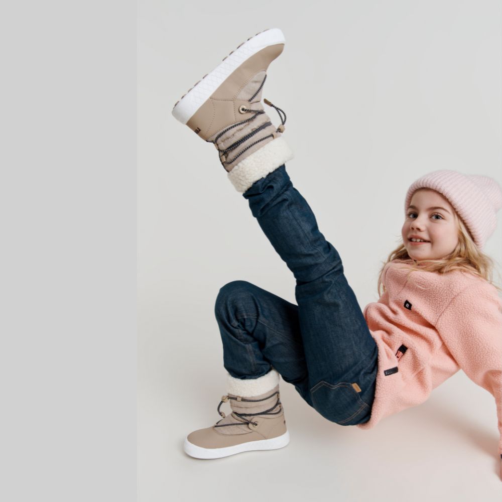 Reima Lumipallo Kids' Snow Boots - Light Brown Waterproof Winter Boots for Boys & Girls - Perfect for Snow Play, Sledding & Cold Weather Adventures