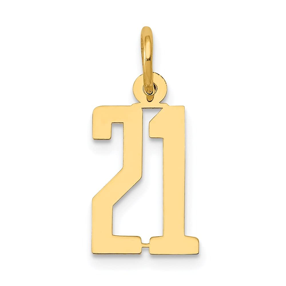 14K Yellow Gold Small Elongated Number Initial Charm Pendant Necklace for Women - Elegant Personalized Jewelry Gift for Birthday, Anniversary & Special Occasions