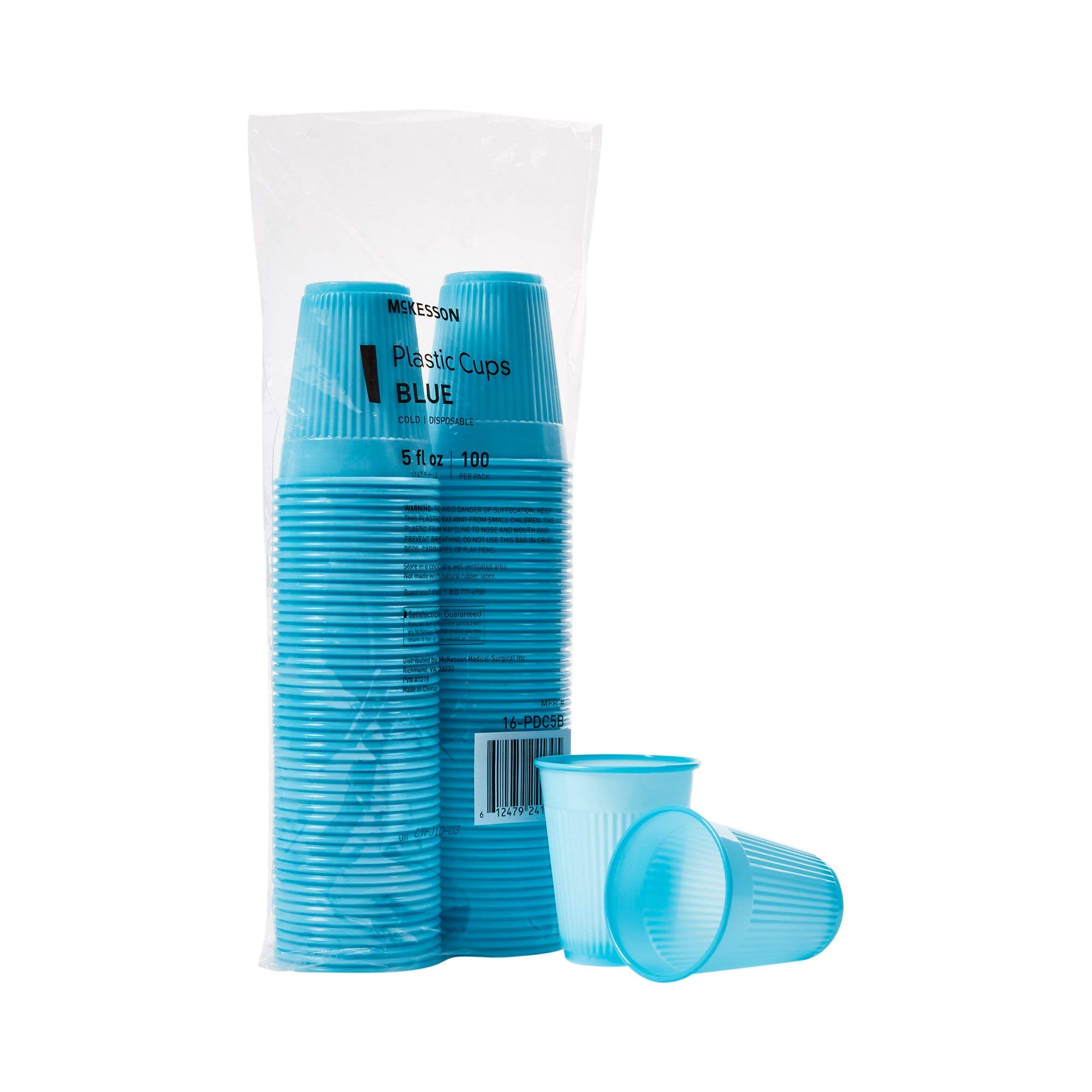 McKesson 5 oz Disposable Plastic Drinking Cups - Polypropylene, Blue, 2500 Count - Perfect for Parties, Events, and Office Use