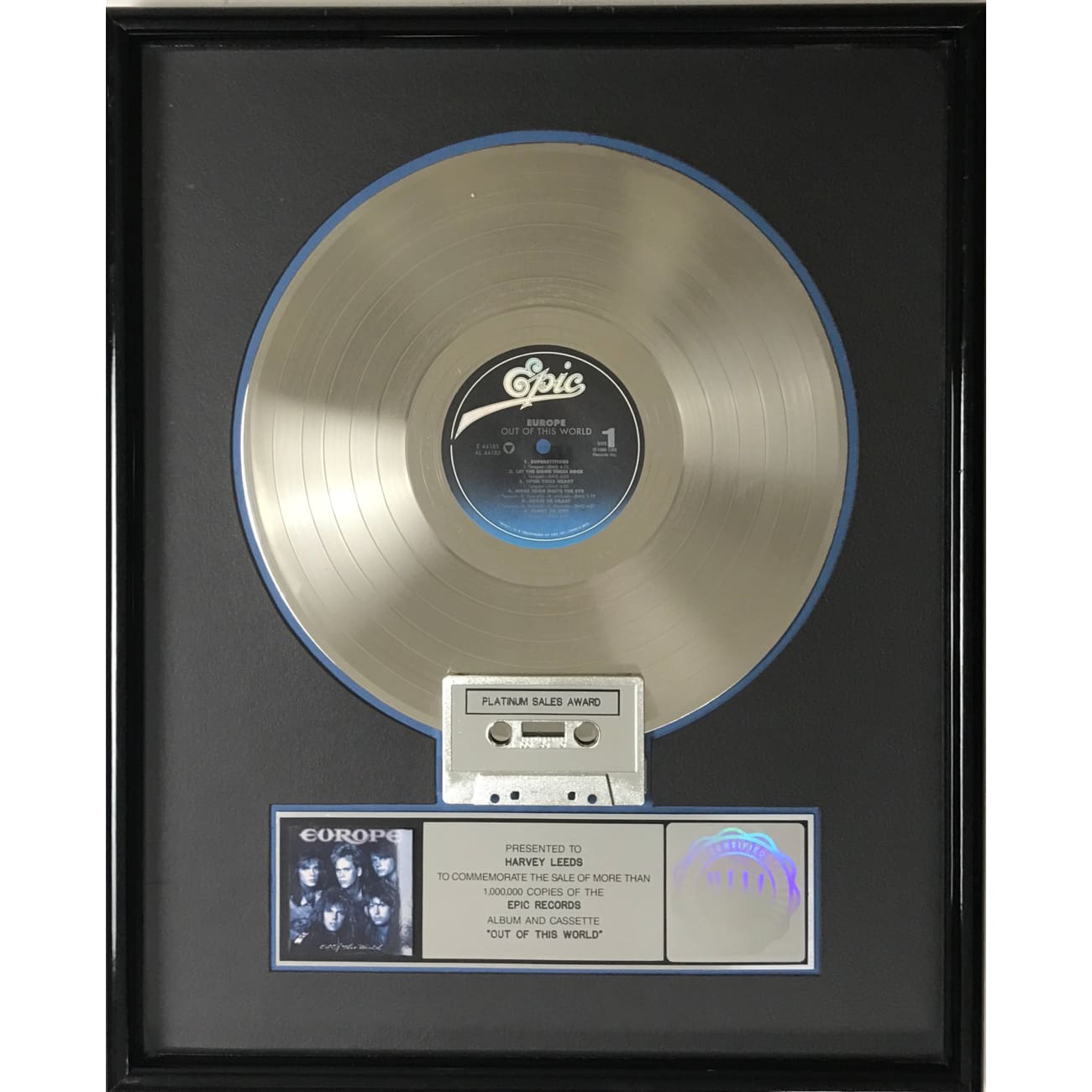 RIAA Platinum Album Award - Official Music Recognition Trophy for Europe & USA - Perfect for Music Awards, Fan Gifts & Collector Displays