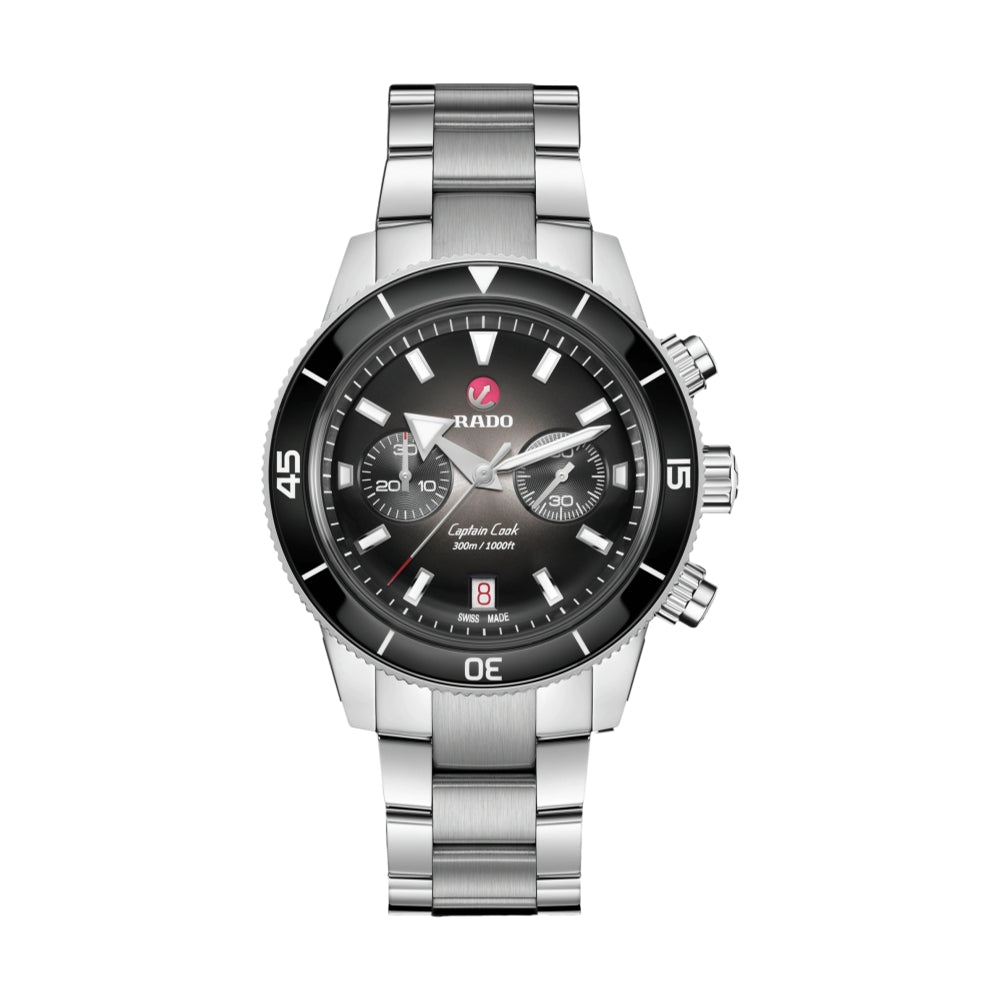 Captain Cook Automatic Chronograph Black Men's Watch - Luxury Dive Watch with Date Function for Swimming, Diving & Everyday Wear