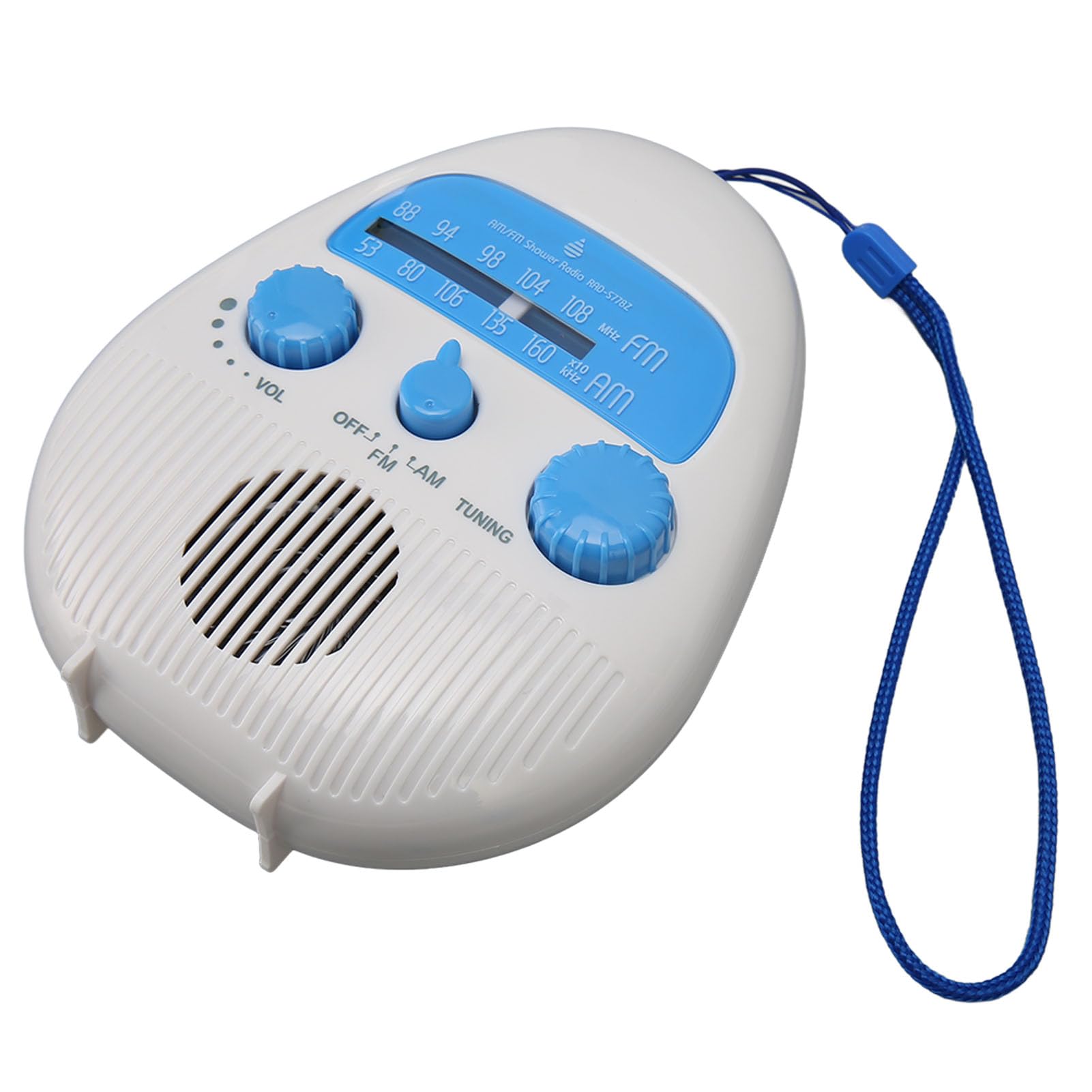 Waterproof ABS AM/FM Shower Radio - Portable Bathroom, Kitchen & Beach Speaker with Suction Cup - Perfect for Showering, Cooking & Outdoor Activities