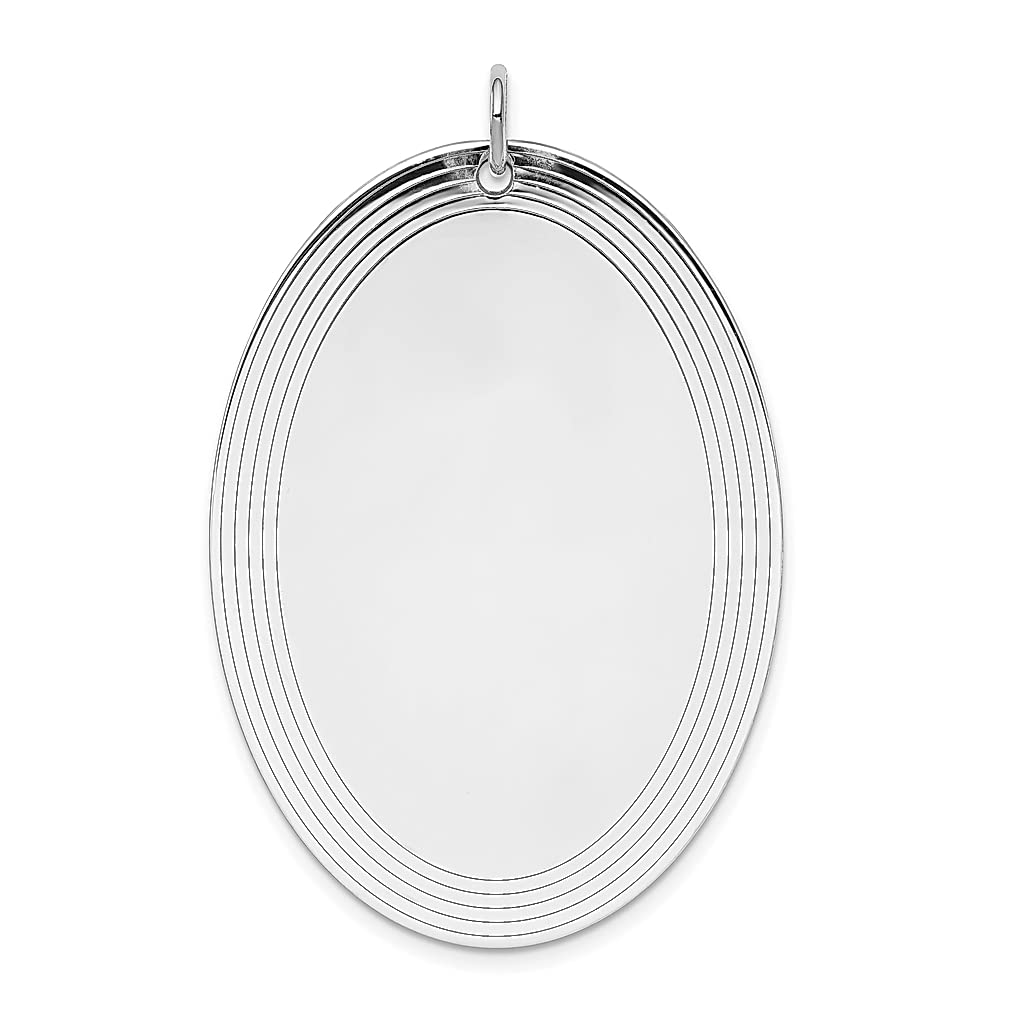 Sterling Silver Engraveable Oval Pendant Necklace for Women - Personalized Front & Back Disc Charm, Elegant Elliptical Fashion Jewelry - Perfect Gift for Her, Birthday, Anniversary & Special Occasions