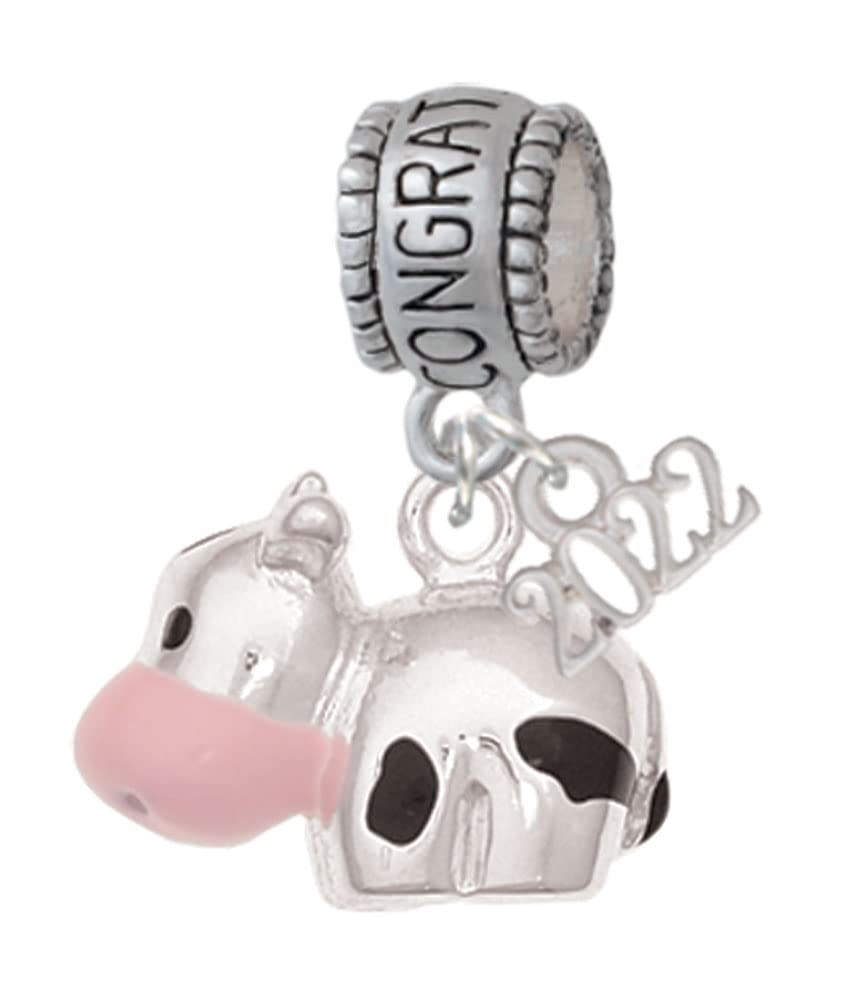 Silver Spotted Cow Charm Bead for Jewelry Making - 2022 Collection