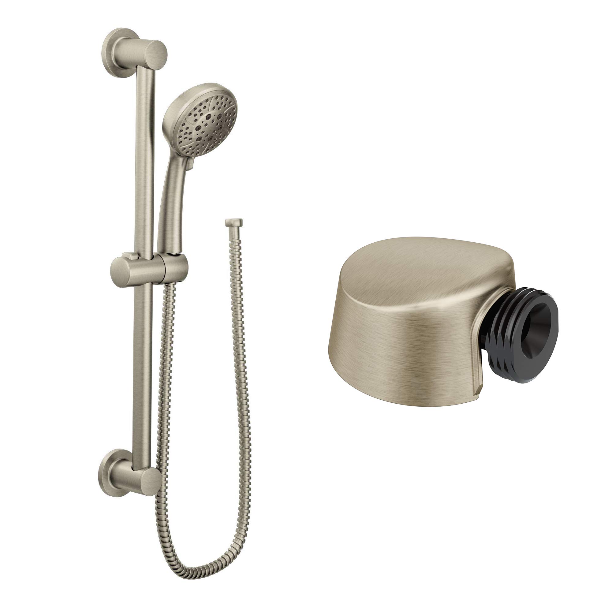 Moen A725BN Drop Ell Brushed Nickel Adapter for Moen 3669EPBN Handheld Showerhead - Includes 69-Inch Hose & 30-Inch Slide Bar - Perfect for Bathroom Renovations & Spa-Like Shower Experience