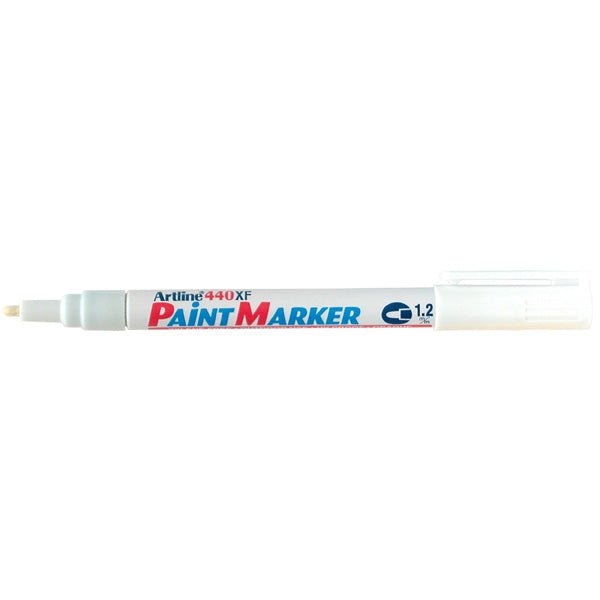 Artline 440 White Paint Marker - 1.2mm Bullet Tip - Pack of 12 - Perfect for DIY Crafts, Sign Making & Art Projects on Dark Surfaces