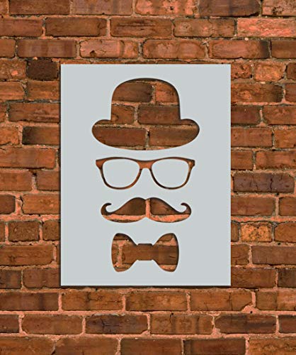 Man Disguise Stencil Template - Reusable DIY Craft Stencil for Costume Design & Halloween Makeup - INNOVO Premium Stencils for Artists & Cosplayers