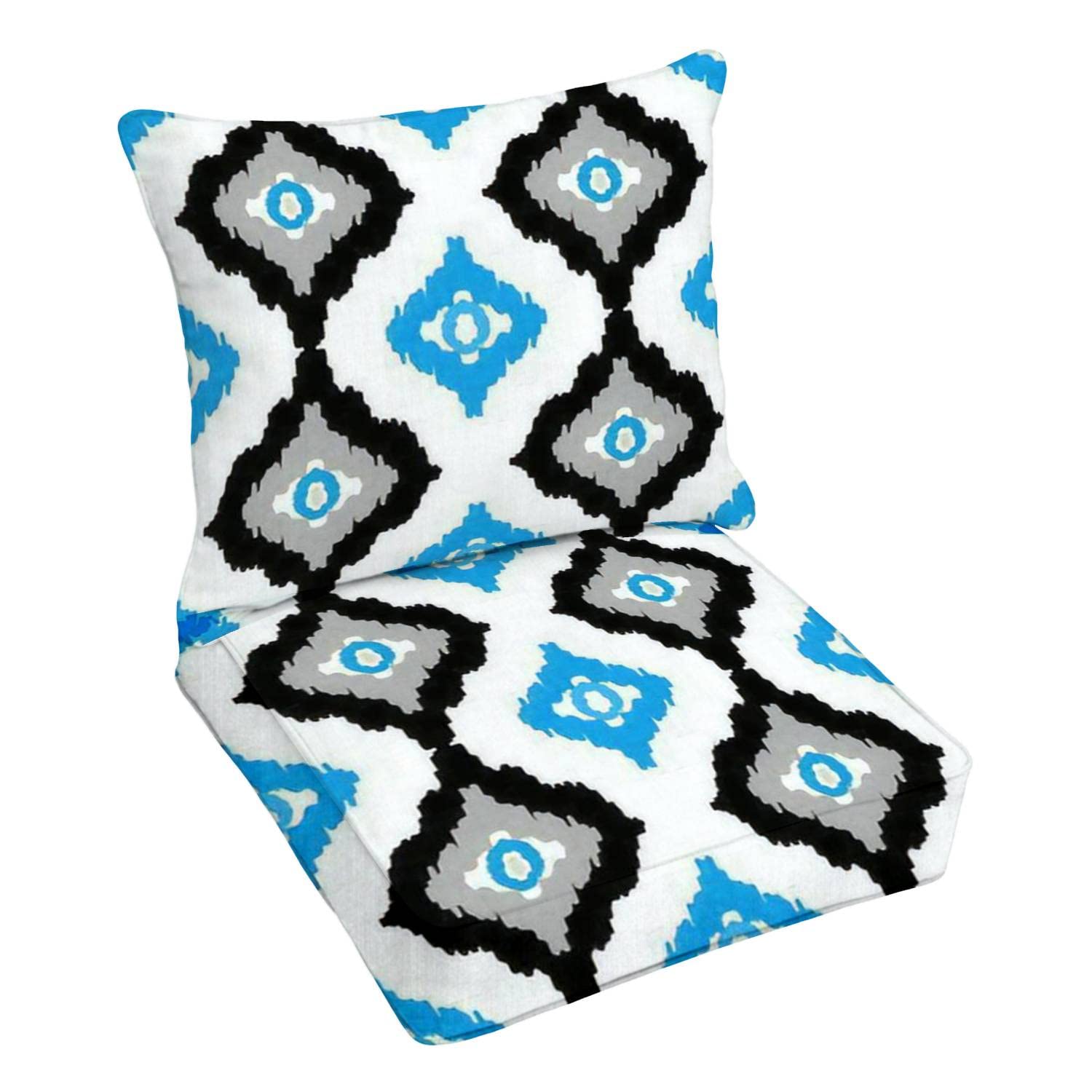 Premium Outdoor Deep Seating Cushion Set - Abstract Tribal Art Design, Waterproof Patio Furniture Replacement Cushions for Lounge Chairs, Sofas & Sectionals - Perfect for Backyard, Poolside & Garden Relaxation