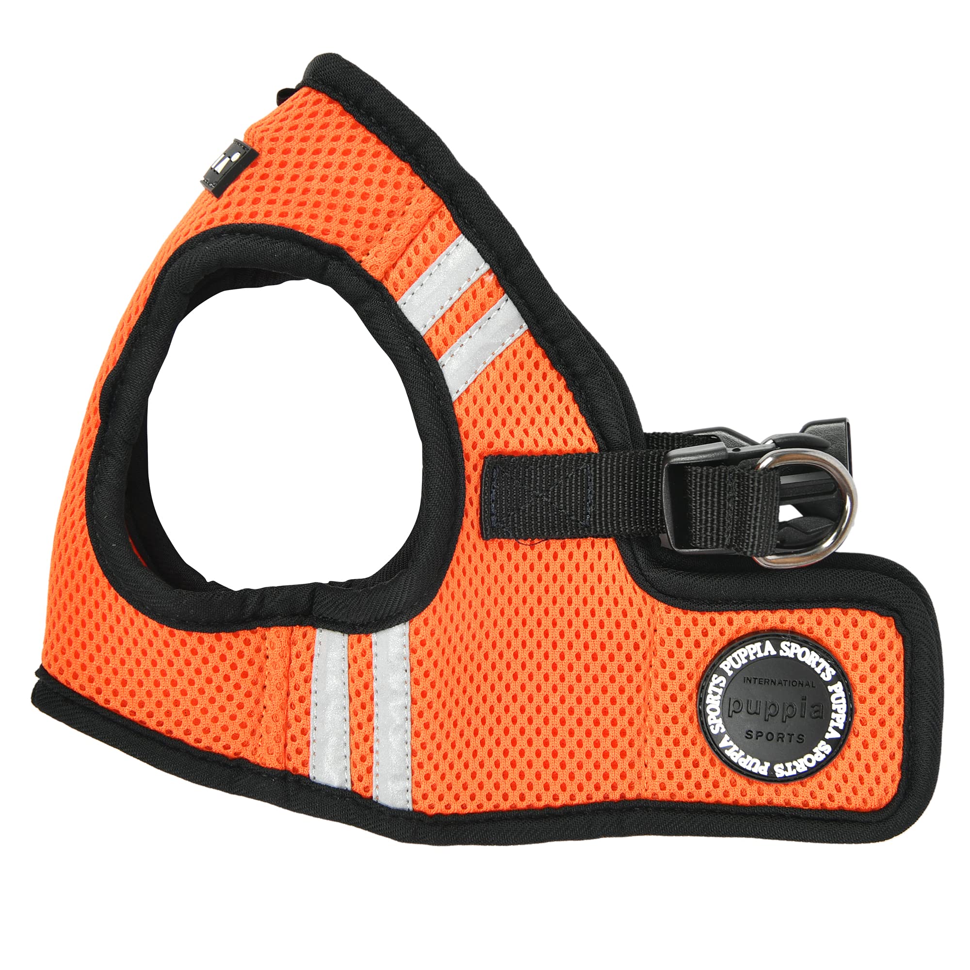 Puppia Soft Vest Dog Harness - No Choke Step-in Design, Reflective & Breathable Mesh for Small & Medium Dogs - Orange, Small - Perfect for Walking, Running & Outdoor Adventures