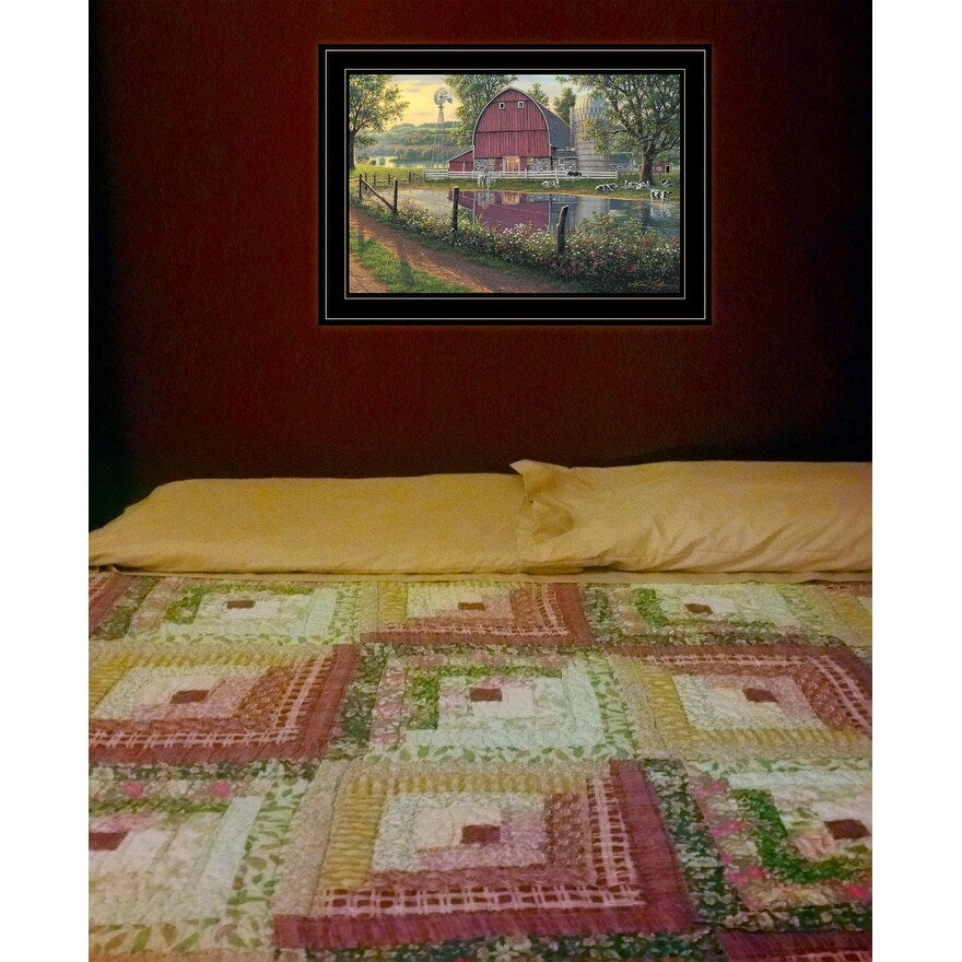 Barnyard Memories By Kim Norlien - Premium Ready to Hang Framed Art Print with Black Wood Frame - Perfect for Farmhouse Decor, Living Room Wall Art & Country Style Home