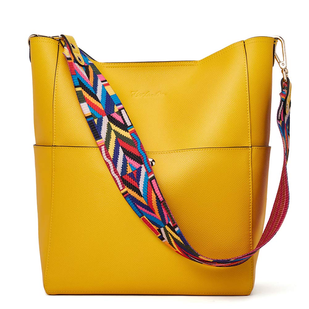 BOSTANTEN Women's Leather Designer Handbags - Stylish Tote Purses & Shoulder Bucket Bags for Work, Travel & Everyday Use