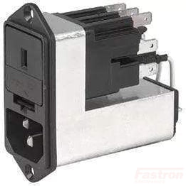 IEC C14/M Appliance Inlet with Filter & Fuseholder - 2 Pole 5x20mm for Power Supplies, Servers & Networking Equipment - CE20.6100.151