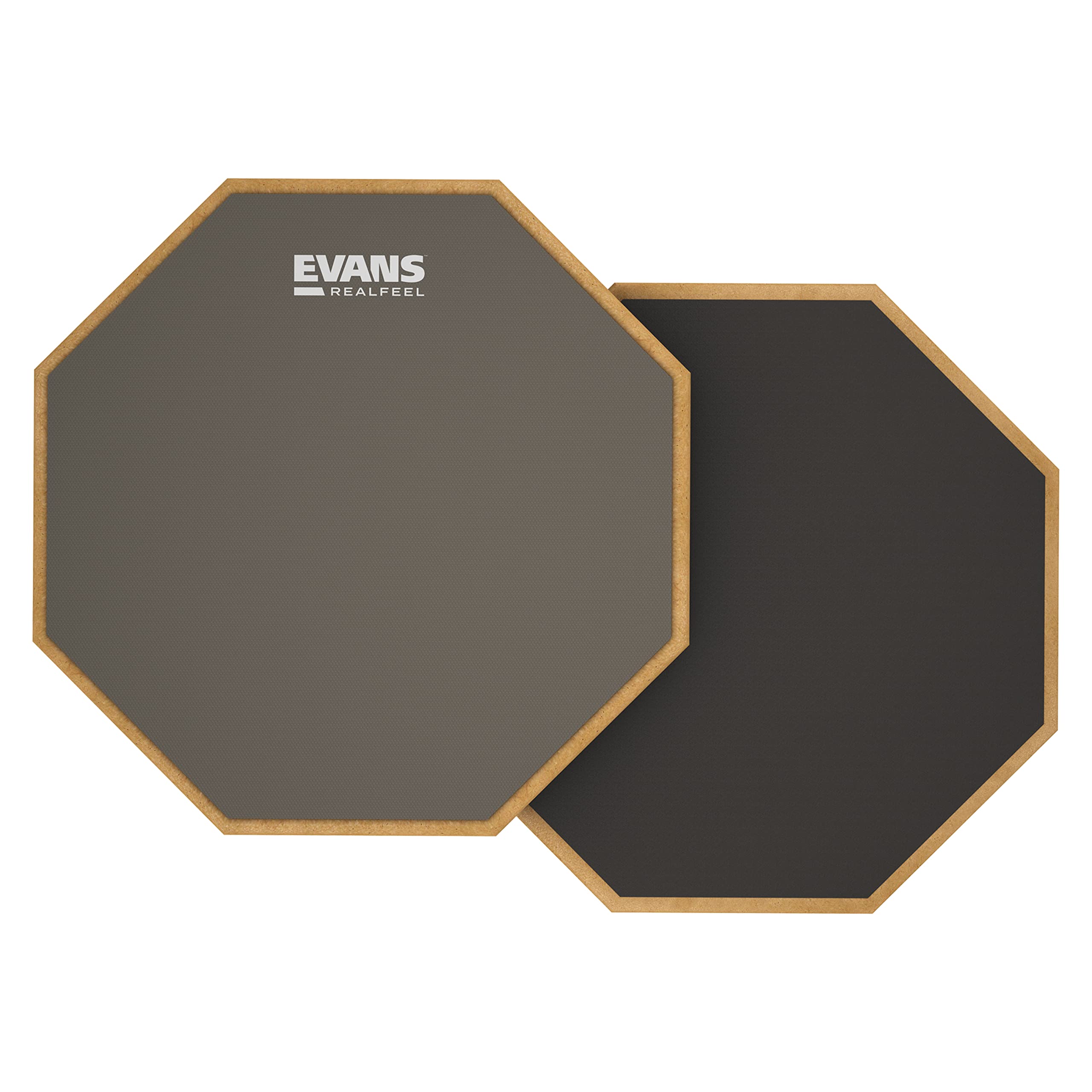 Evans RealFeel 12-Inch 2-Sided Drum Practice Pad with Gum Rubber & Neoprene - Professional Drumming Accessory for Quiet Practice, Drum Lessons, and Studio Sessions