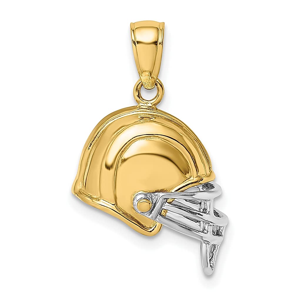 14K Yellow Gold Football Helmet Charm Necklace - 3D Sport Pendant for Women, Fine Jewelry Gift for Her - Perfect for Game Day, Sports Fans & Special Occasions