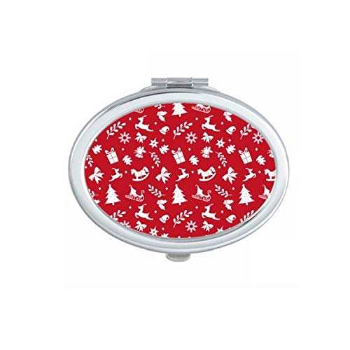 DIYthinker Snowflake Elk Gift Sled Hat Mirror - Portable Foldable Double-Sided Makeup Mirror with Stand (Perfect for Travel, Home Vanity & Handbag)