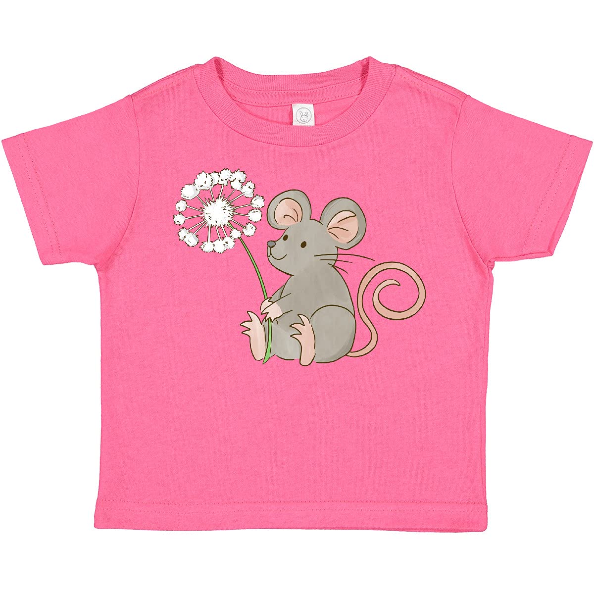 Inktastic Dandelion Mouse Toddler T-Shirt - Cute Baby Boy & Girl Graphic Tee - Soft Cotton Short Sleeve Shirt for Kids - Perfect for Playdates, Daycare & Family Photos