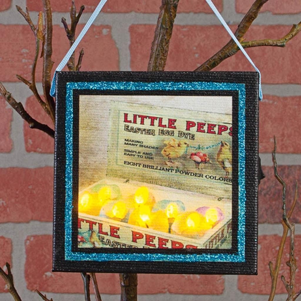 Timeless by Design 47117 4x4x0.75 Inch Easter Egg Candle Ornament - Battery Operated LED Lighted Canvas Decor for Easter, Spring & Home (Batteries Not Included) | Perfect for Holiday Decorations, Party Centerpieces & Gift Giving