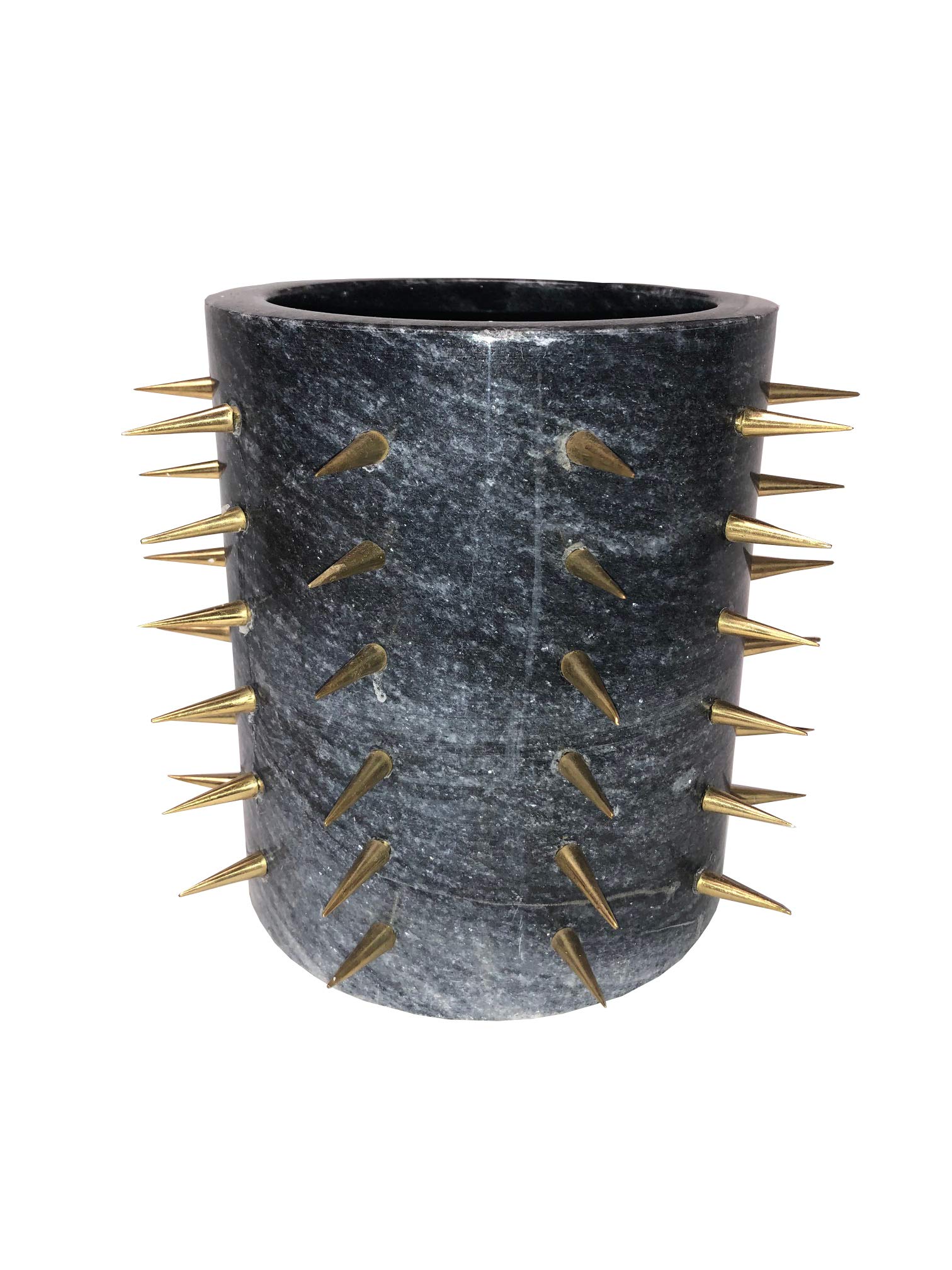 AO-12GGL Pantalet Spike Vase - Modern Grey & Gold Geometric Home Decor for Living Room, Dining Table, Wedding Centerpiece, Office Desk Decor