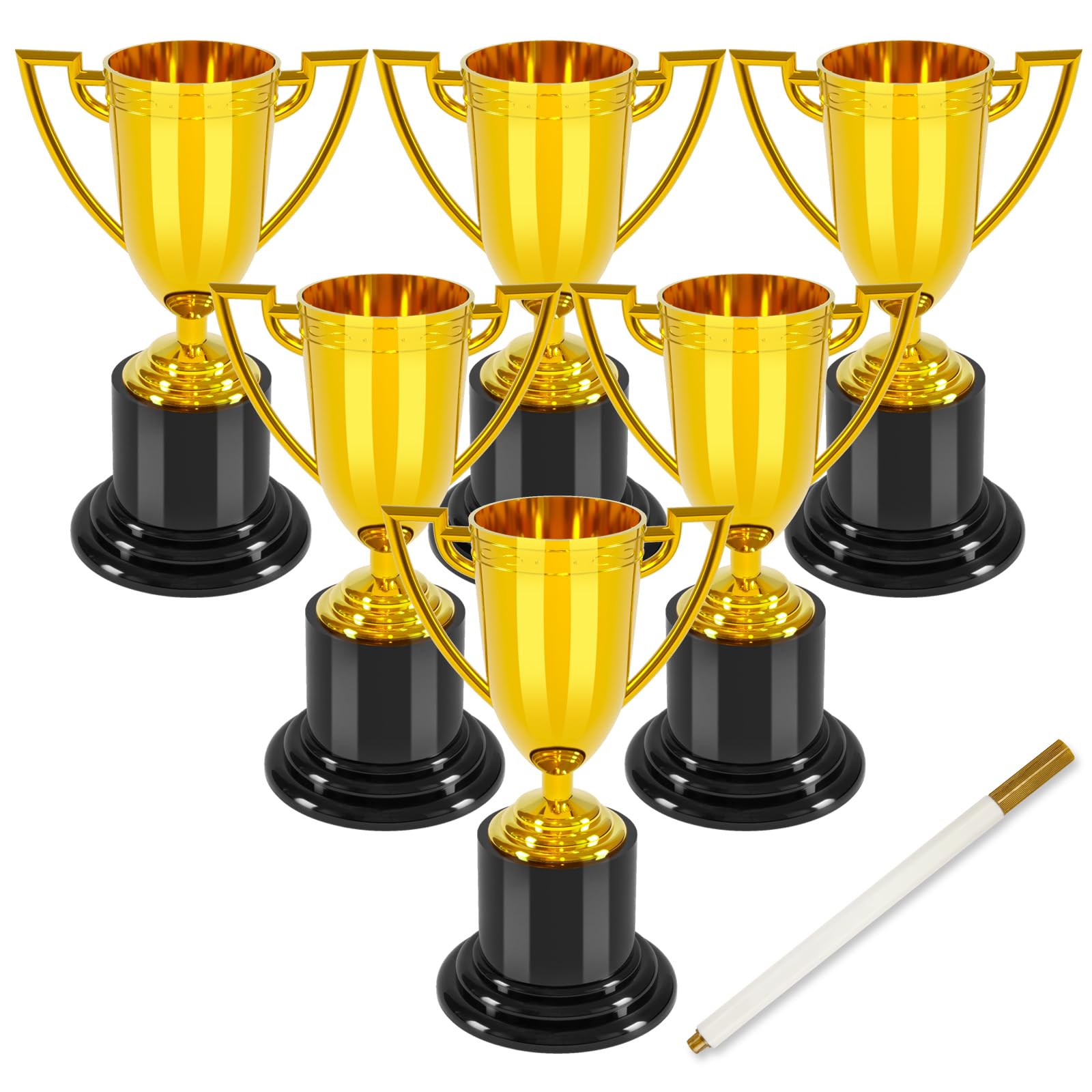 4 Inch Mini Plastic Trophies - Kindergarten Graduation Awards, Bowling Tournament Prizes, Basketball & Soccer Trophy for Kids - Perfect for Football Party Favors & Youth Sports Recognition
