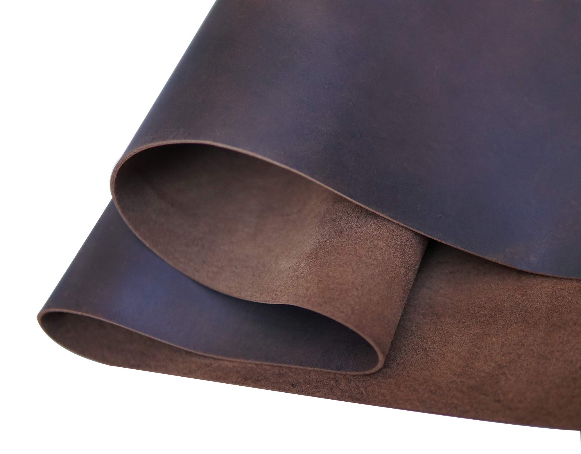 Premium 25-30 Square Feet Half Cowhide Leather for Tooling, Crafts, Sewing - Dark Brown Natural Leather Hides for DIY Projects, Upholstery & Workshop Use